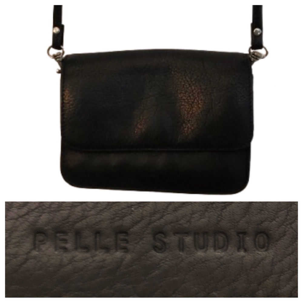 Pelle Studio Black Leather Crossbody Bag